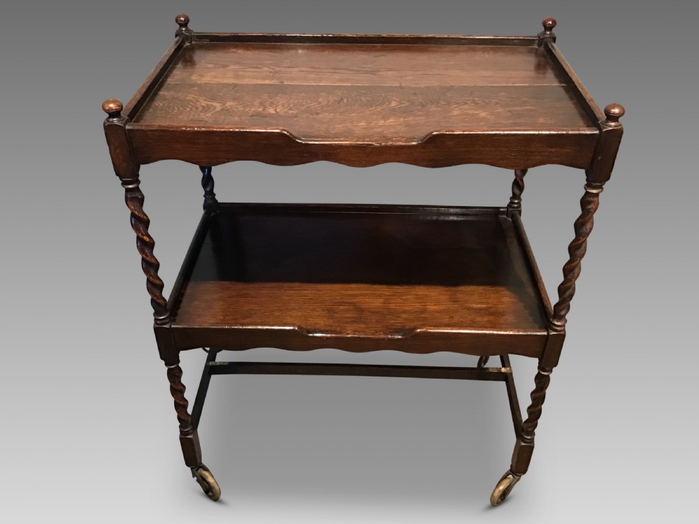 Antique oak trolley