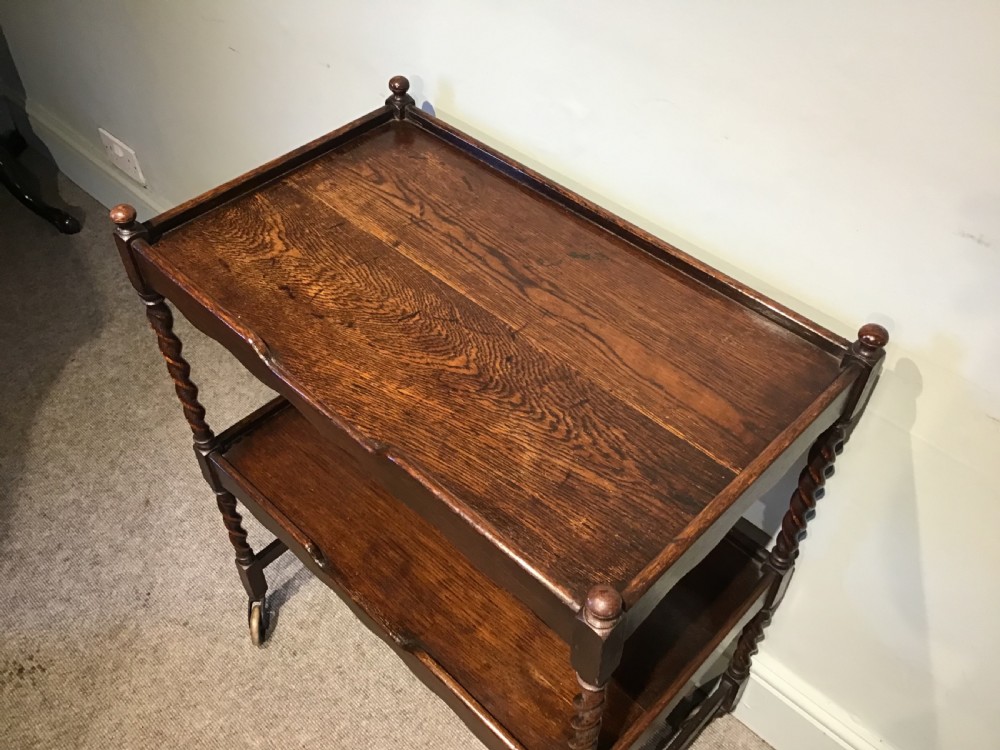 Antique oak trolley View II