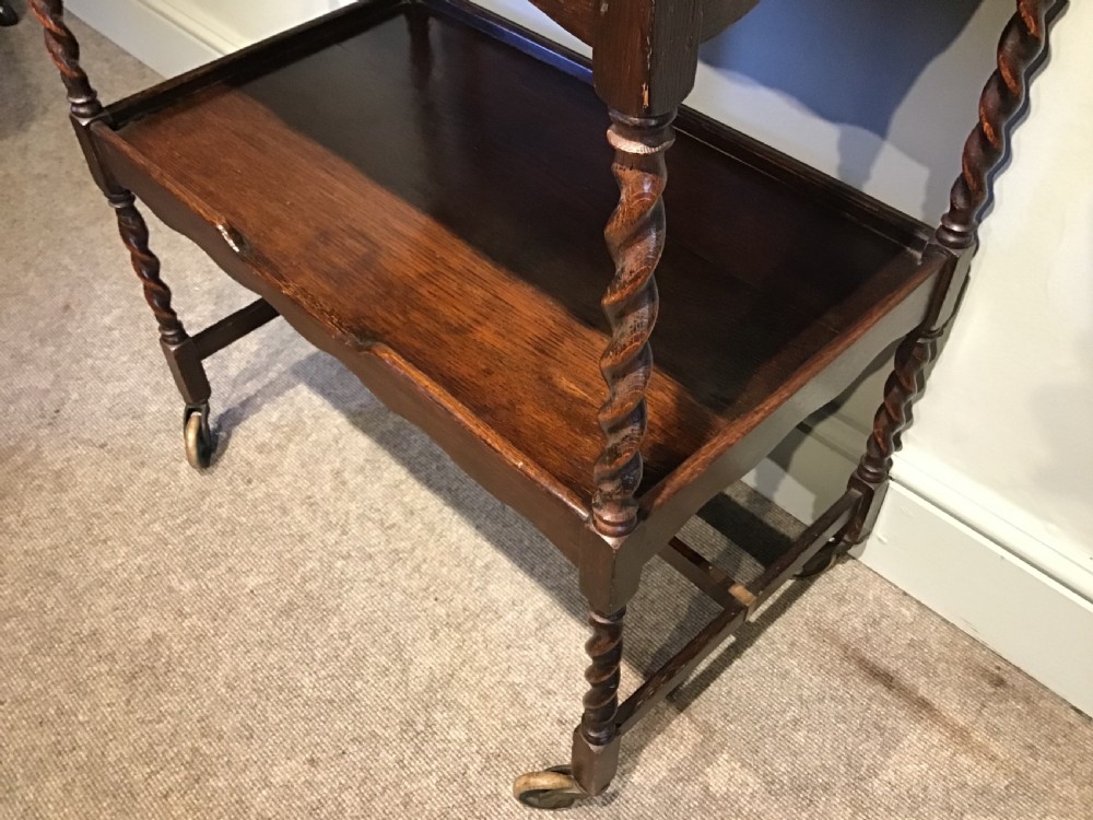 Antique oak trolley View III