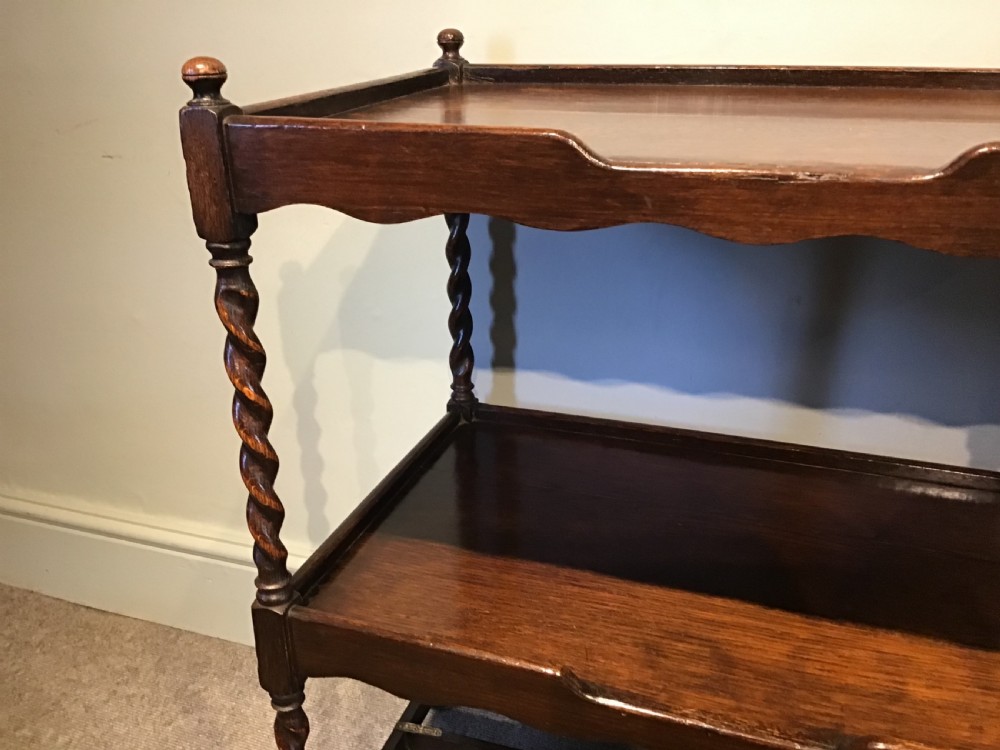 Antique oak trolley View IV