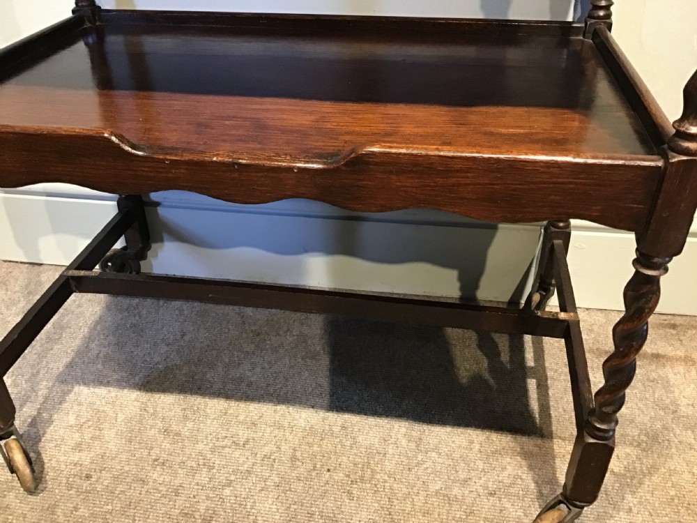 Antique oak trolley View V