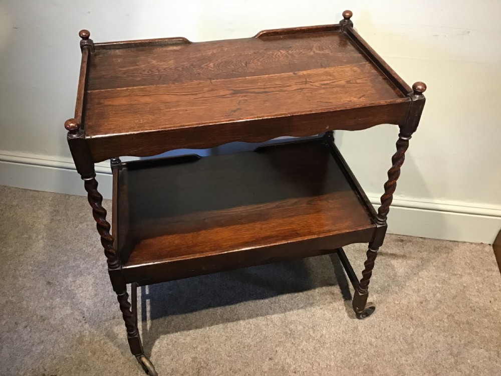 Antique oak trolley View VI