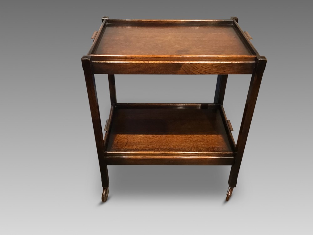 Antique oak folding trolley