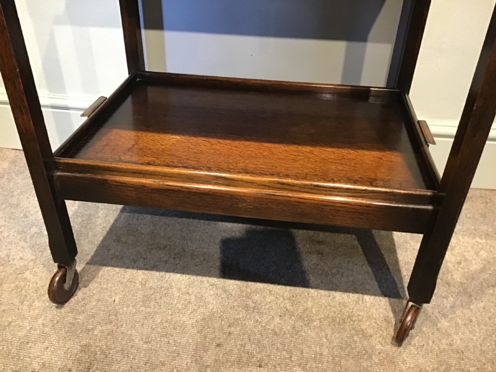 Antique oak folding trolley View III