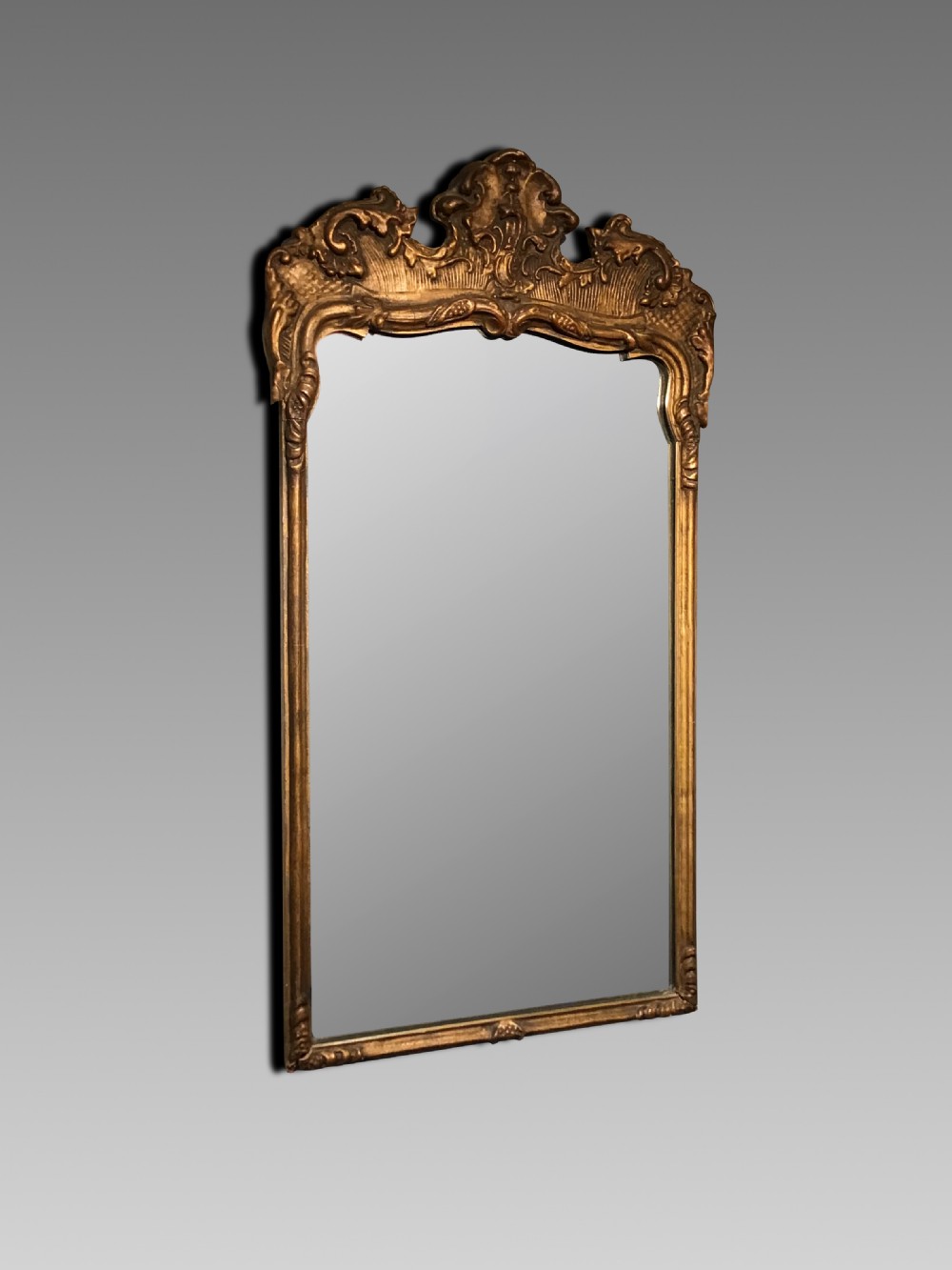 Antique gilt oval wall mirror