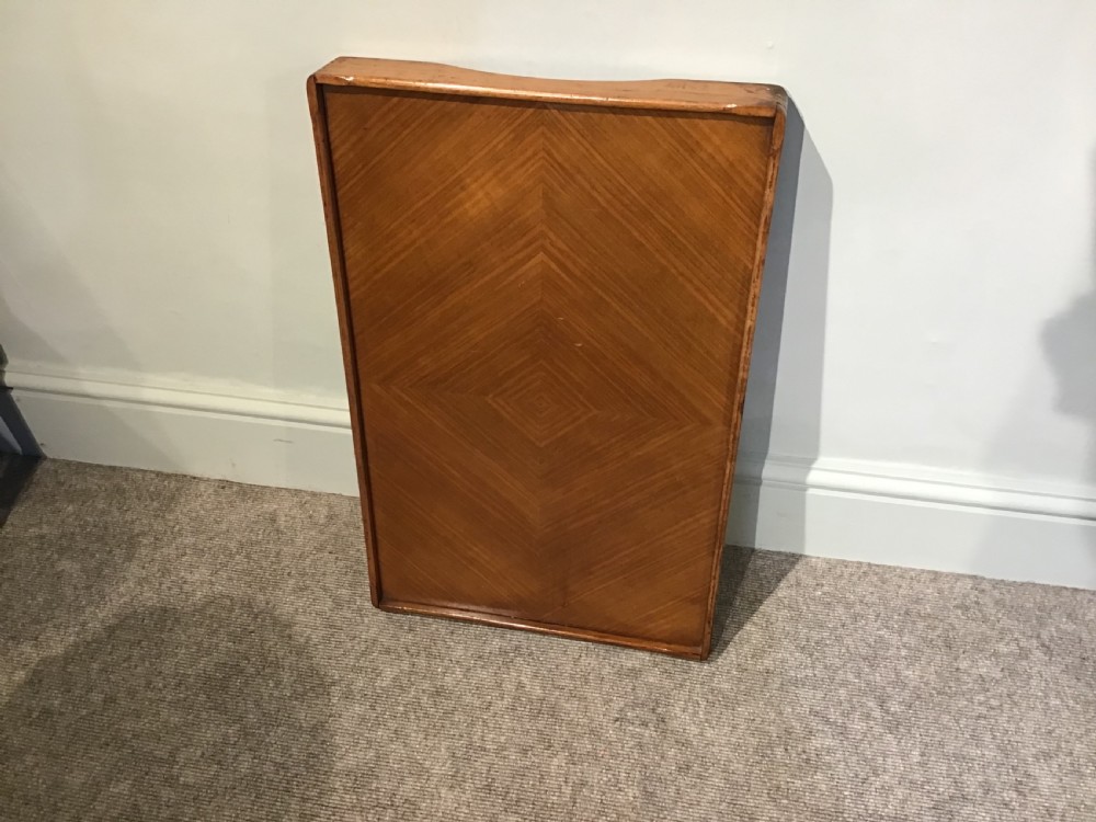 Antique walnut folding tray table View II