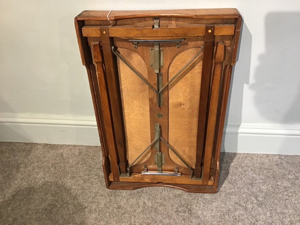 Antique walnut folding tray table View III