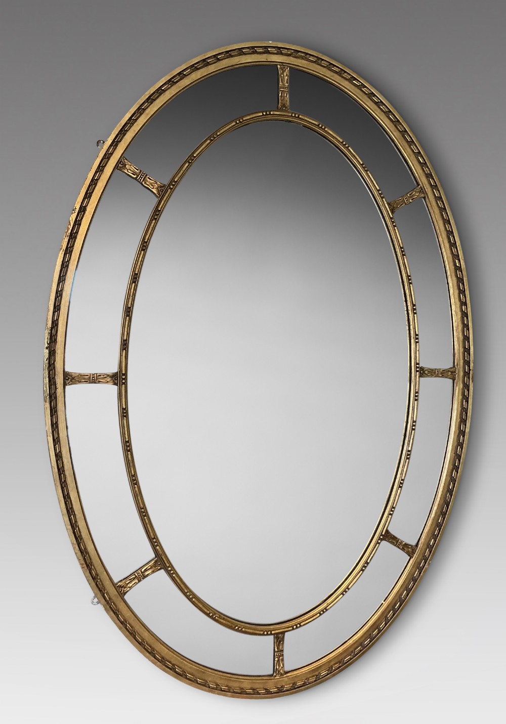Edwardian oval gilt mirror