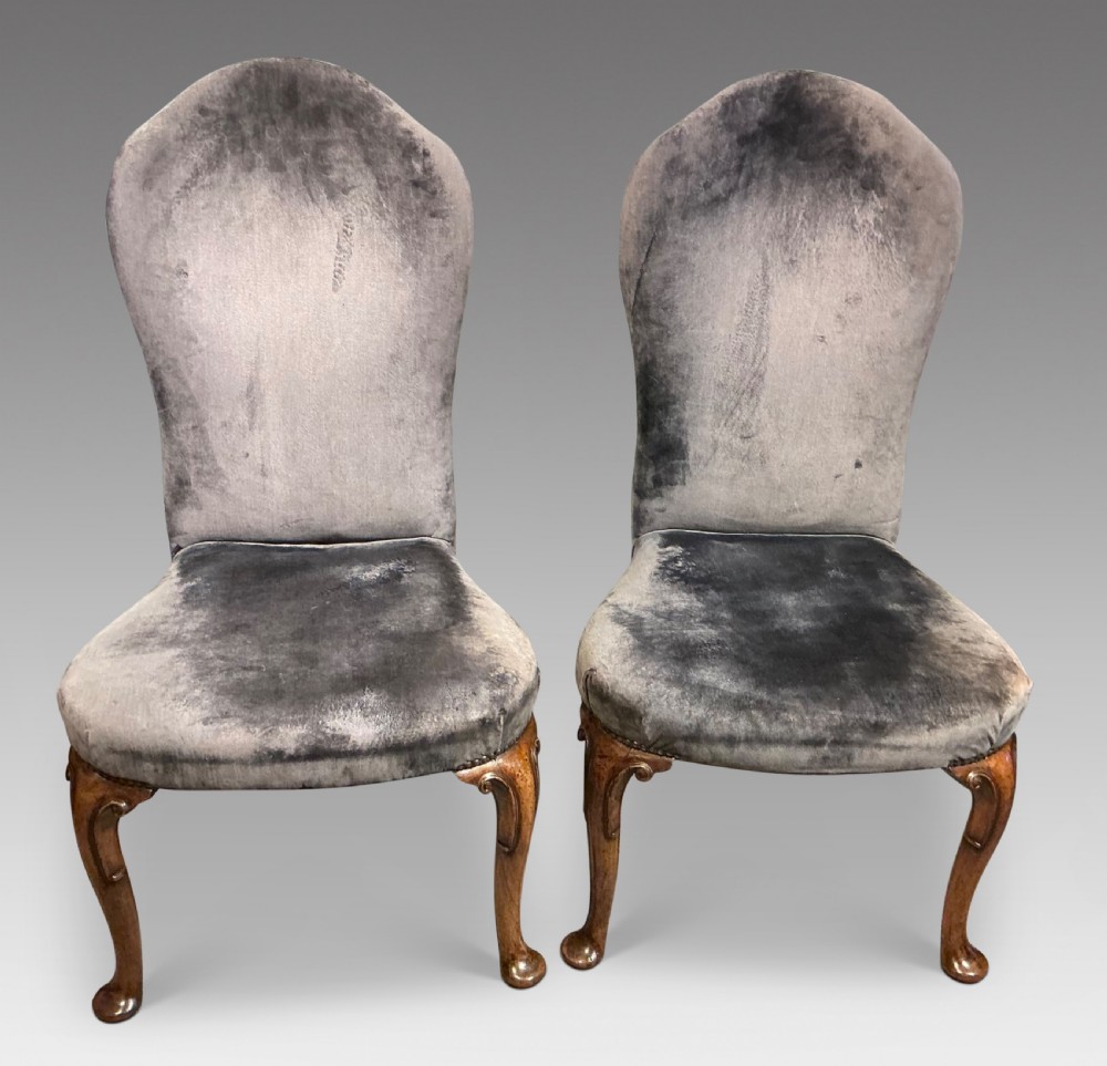 Pair of antique walnut chairs