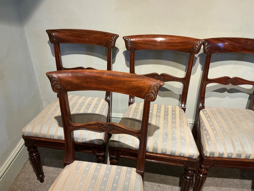 Set of six mahogany dining chairs View II