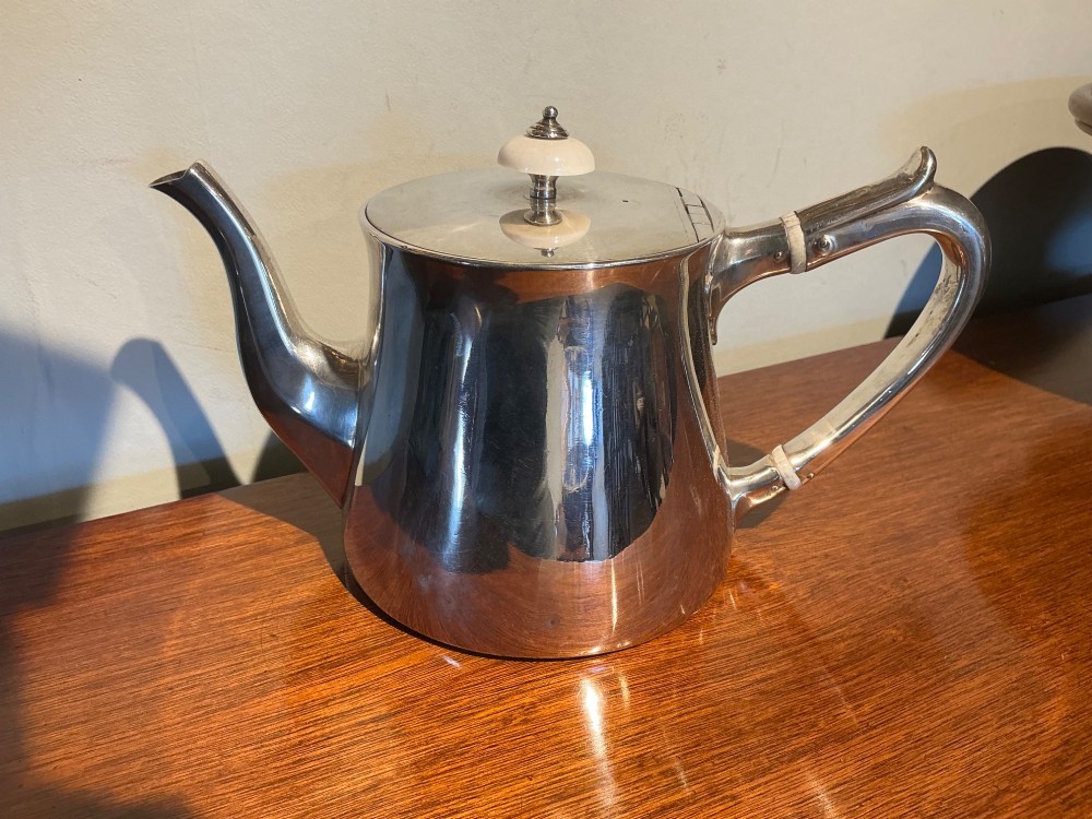 Robert Garrard sterling silver teapot. View II