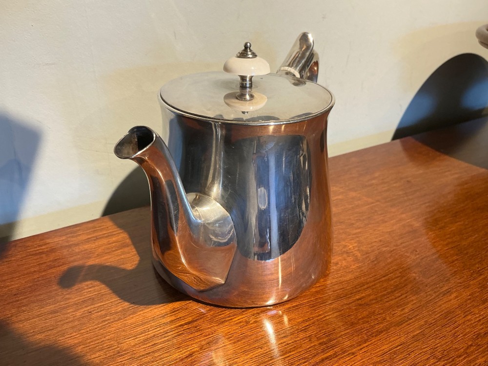 Robert Garrard sterling silver teapot. View III
