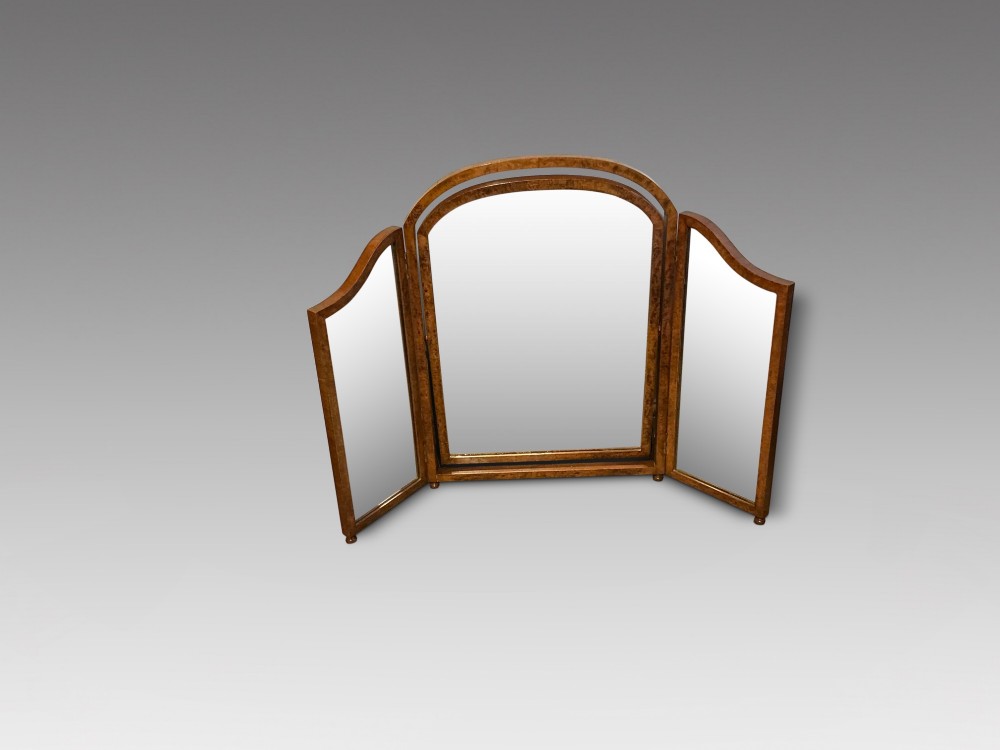 1920’s walnut triptych mirror
