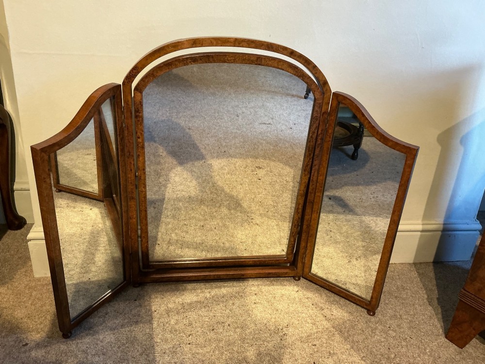 1920’s walnut triptych mirror View III
