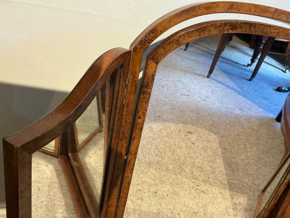 1920’s walnut triptych mirror View IV
