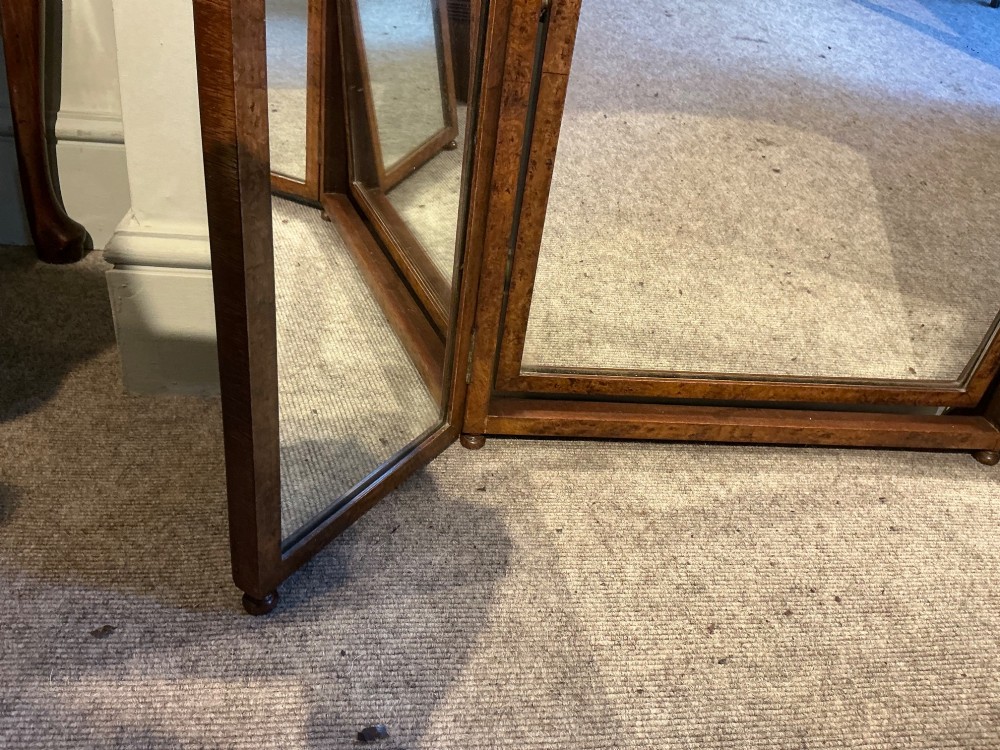 1920’s walnut triptych mirror View V