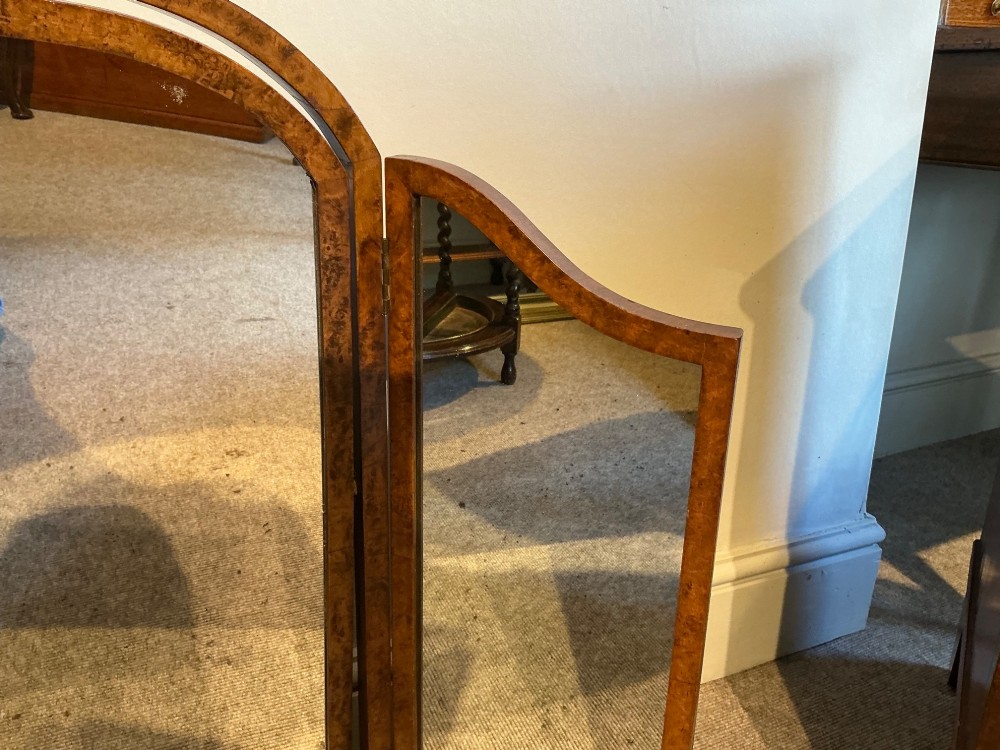 1920’s walnut triptych mirror View VI