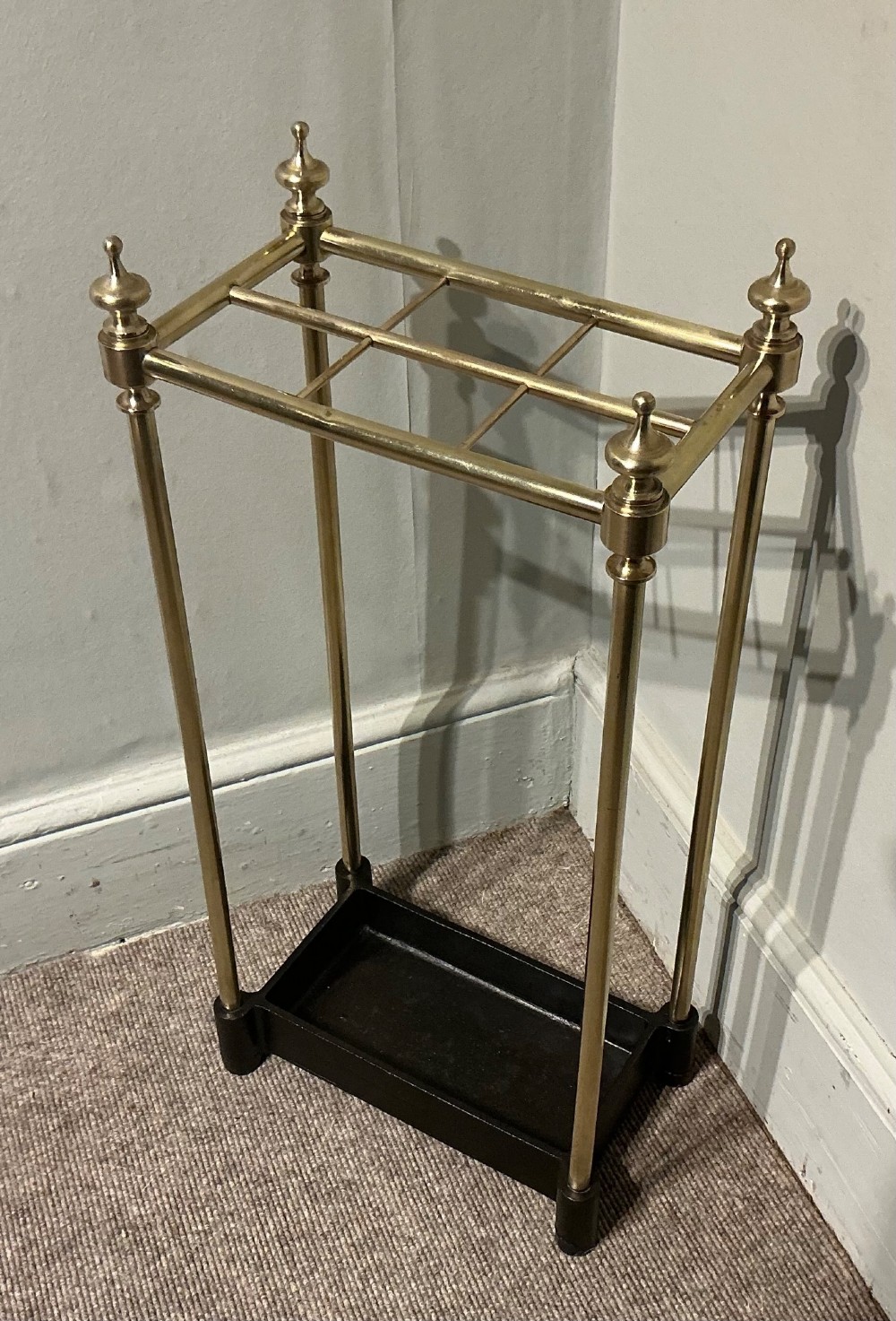 Antique brass stick stand View II