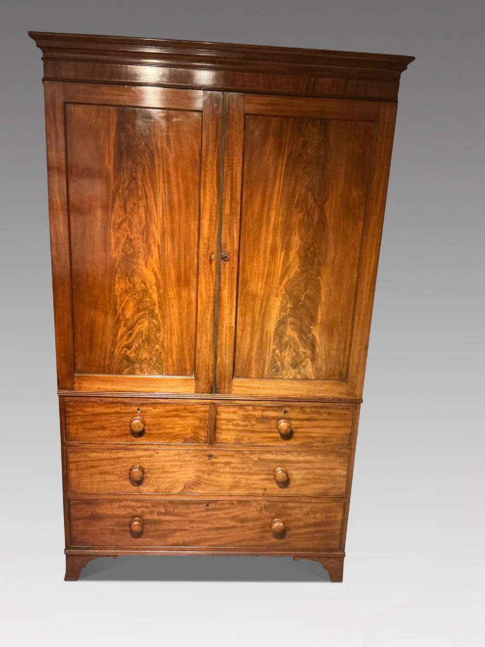 Antique mahogany linen press