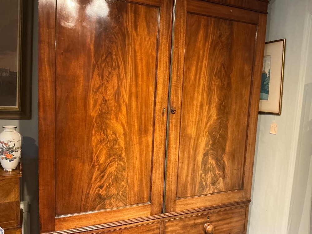 Antique mahogany linen press View III