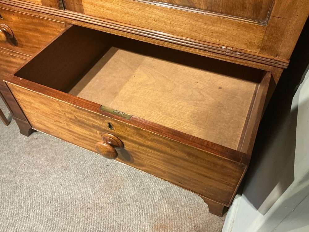 Antique mahogany linen press View VI