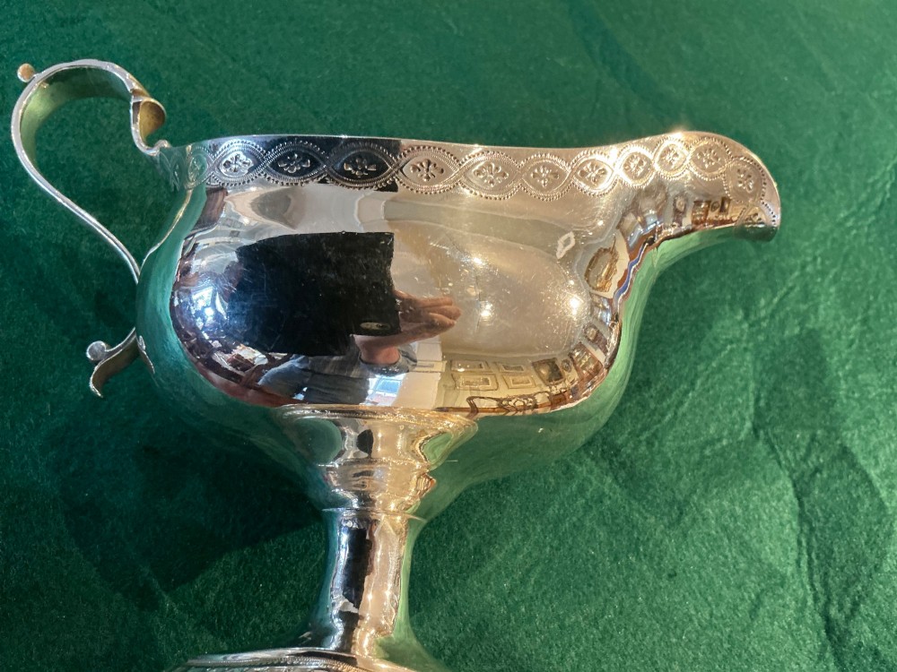 Georgian silver sauce boat View VII
