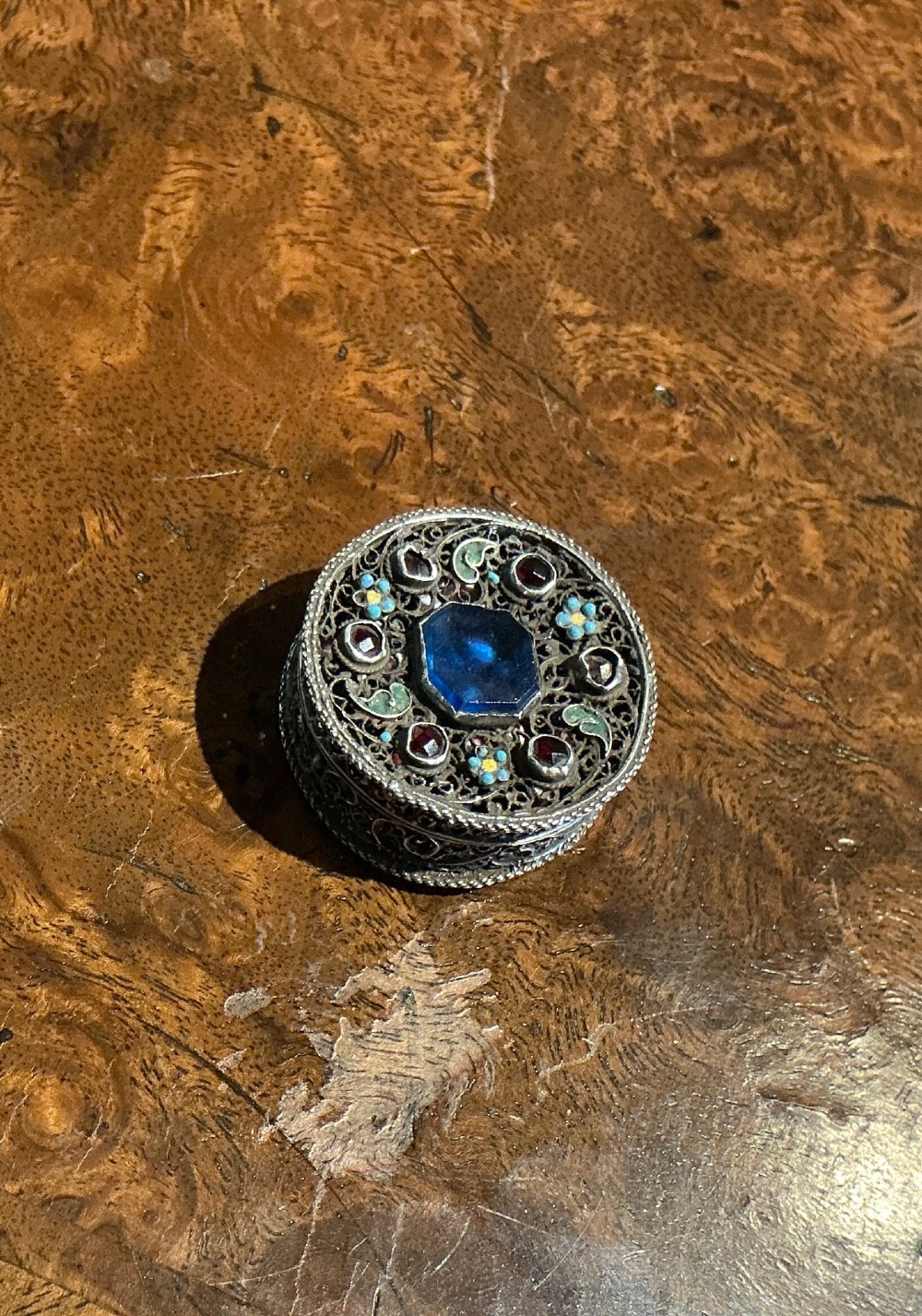 Silver rosary box
