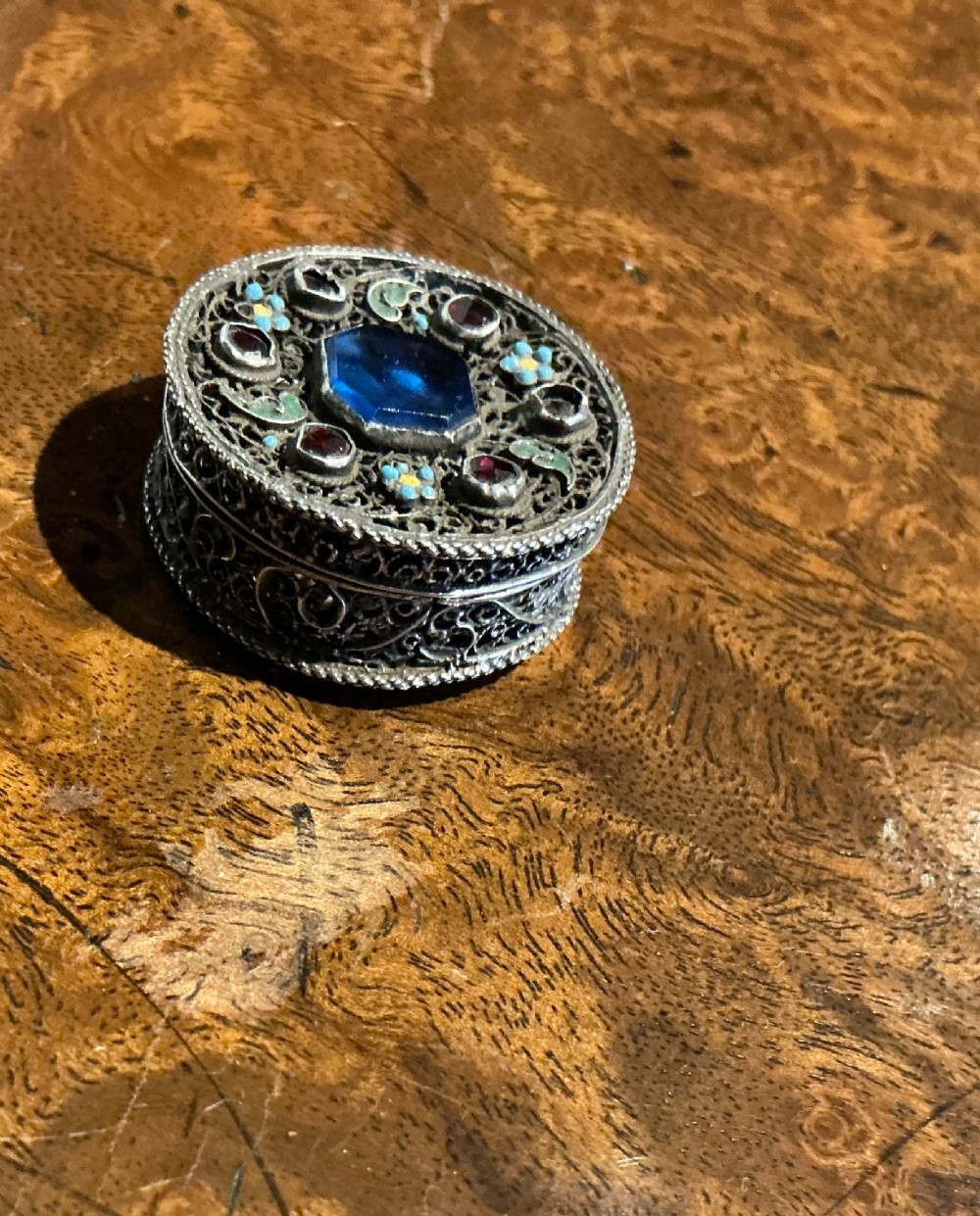 Silver rosary box View II