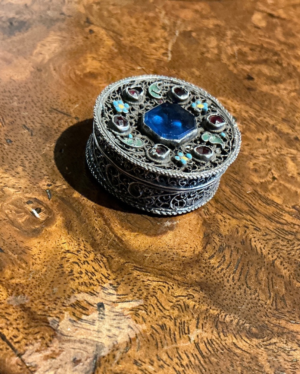 Silver rosary box View III