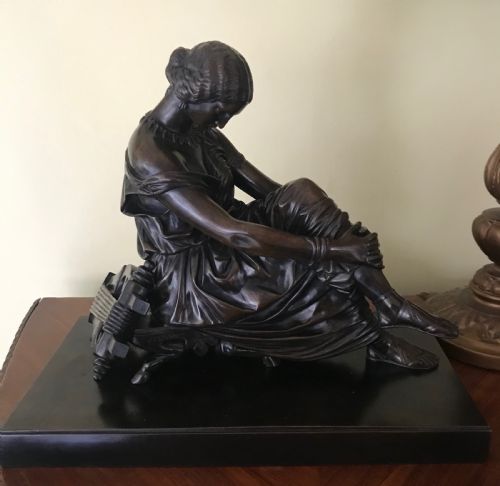 a 19th century bronze of seated sappho by jeanjacques pradier - CATEGORY: ANTIQUE SCULPTURES - DATED 19TH CENTURY