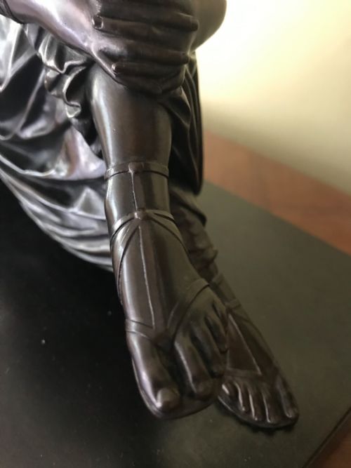 A 19TH CENTURY BRONZE OF SEATED SAPPHO BY JEANJACQUES PRADIER - ADDITIONAL PHOTO 8