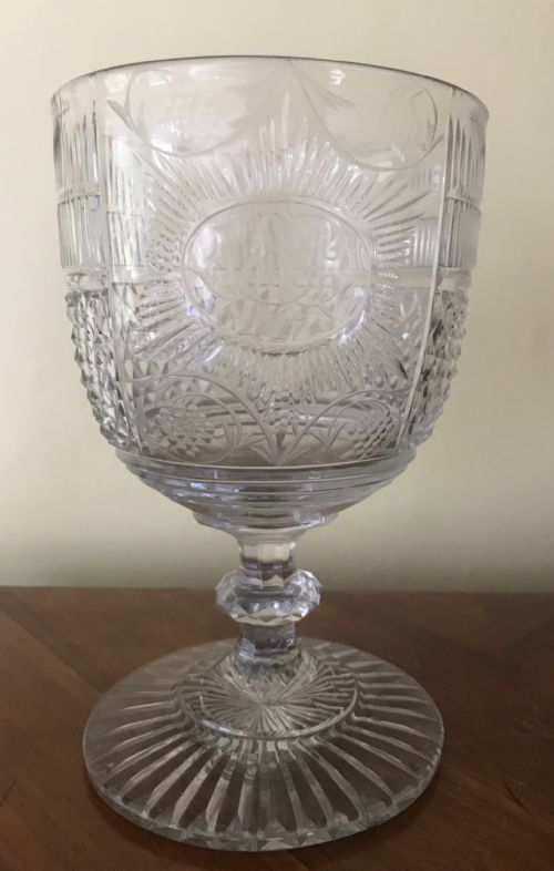 a large georgian wine goblet - CATEGORY: ANTIQUE GLASS - DATED GEORGIAN
