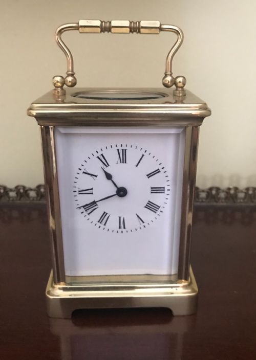A BRASS CARRIAGE CLOCK - ADDITIONAL PHOTO 2
