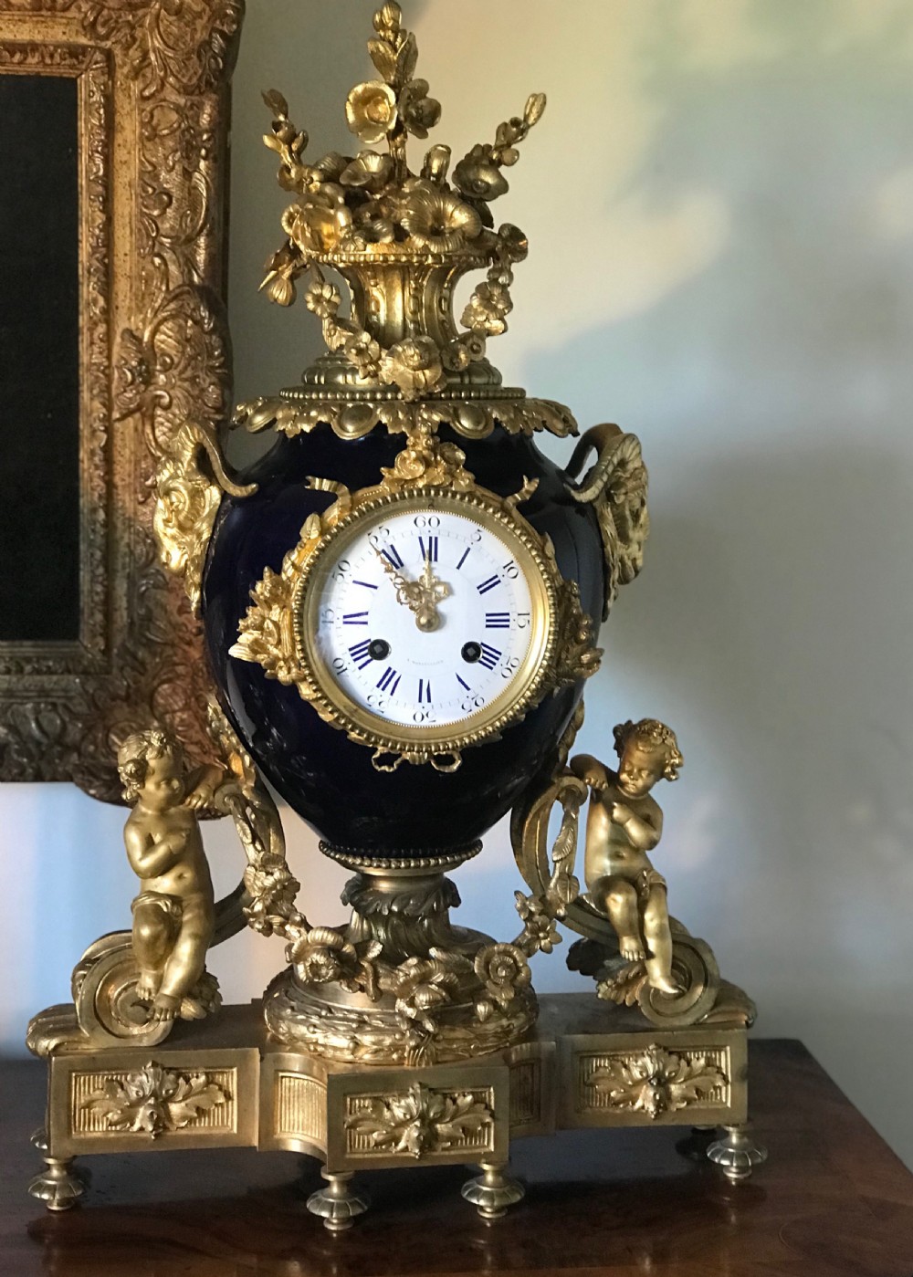 A French Ormalou & Porcelain Mantel Clock