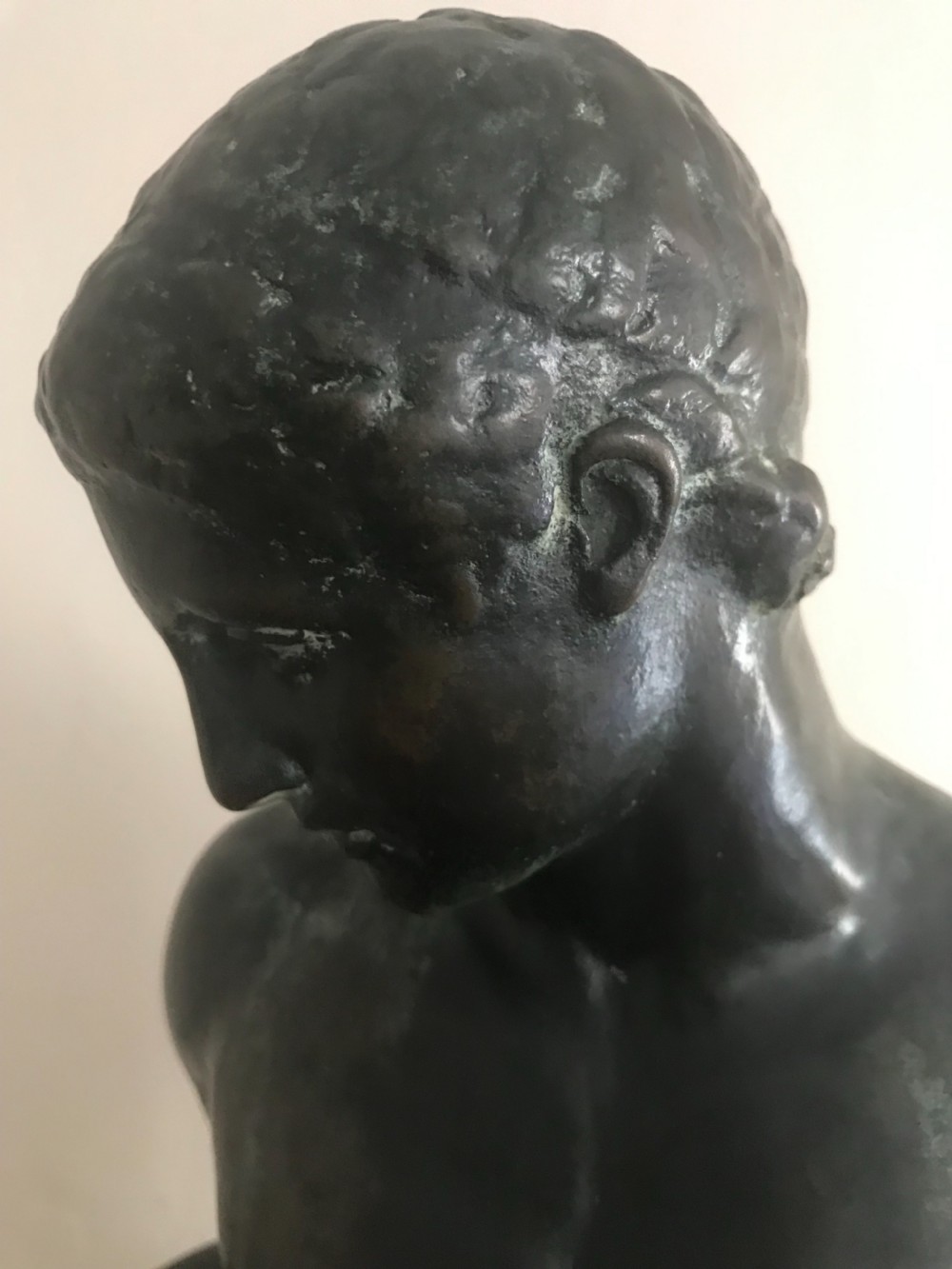 A 19th century bronze figure of the discus thrower  View III