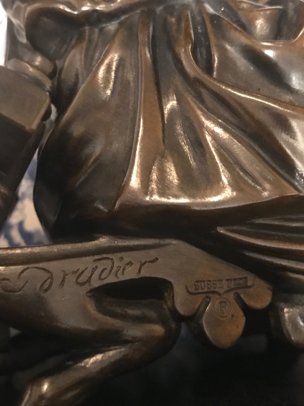 A 19th century bronze of seated Sappho by Jean-Jacques Pradier  View III