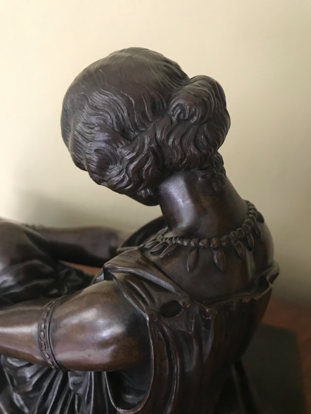 A 19th century bronze of seated Sappho by Jean-Jacques Pradier  View IV