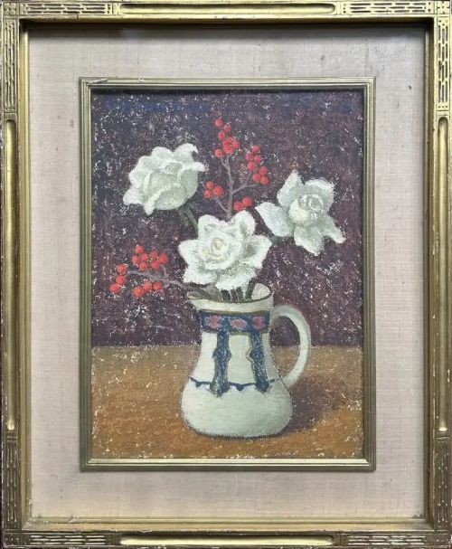 Emma Fordyce Macrae White Roses and Red Berries
