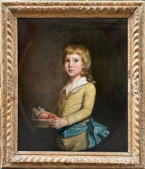 Thomas Beach Portrait of a Young Boy Carrying a Fruit Basket