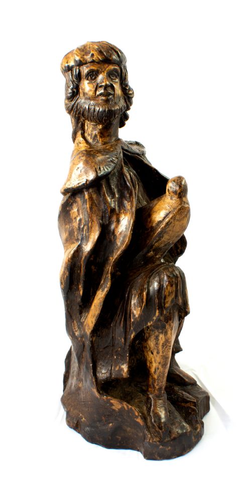 A 19th Century Carved Elm Figure