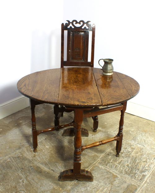 17th Century Oak Sledge Foot Gateleg Table