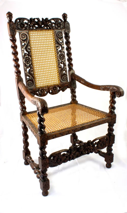 17th Century Caned Walnut Armchair