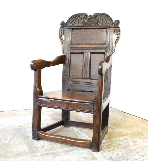 17th Century Oak Wainscot Armchair