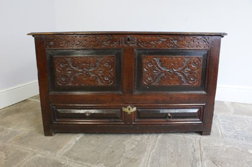 Early 18th Century Oak Mule Chest