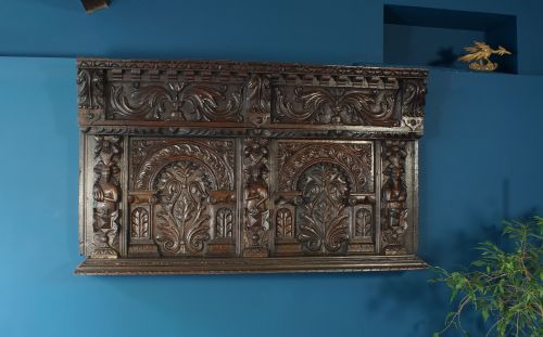 Elizabethan Oak Overmantel.