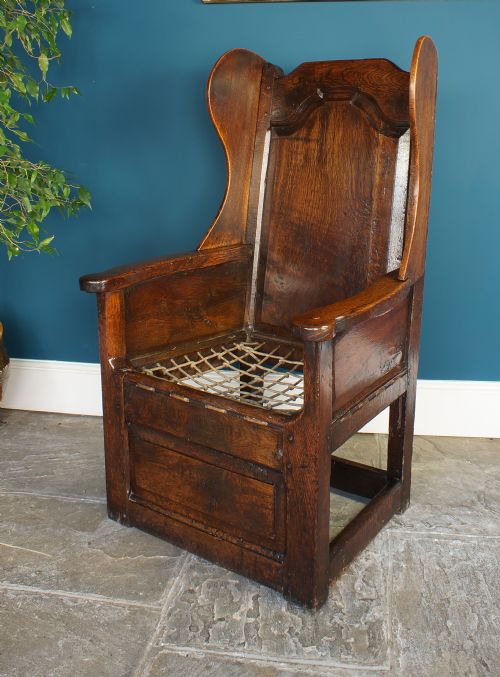 18th Century Oak Lambing Chair.