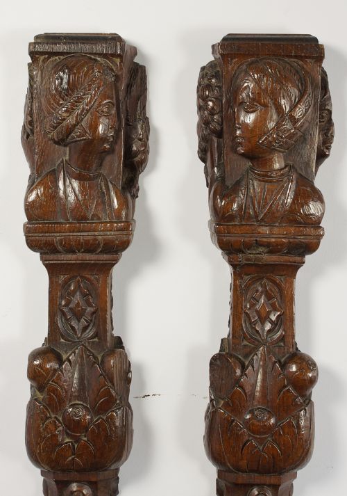 16th Century Romayne  Head Pilasters.