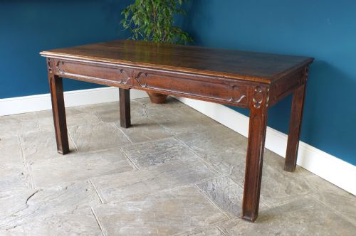 19th Century Gothic Oak Table/desk.
