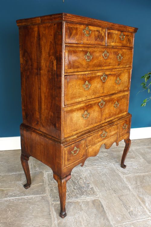 Fine Early 18th Century Walnut Chest on Stand.