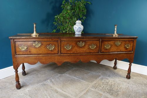 18th Century Oak Turned Leg Dresser Base